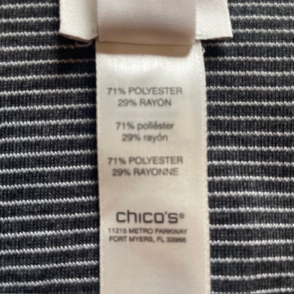 WEEKENDS BY CHICO'S Reversible Harvest Stripe Drape Front Sweater - Size XL - Picture 7 of 9